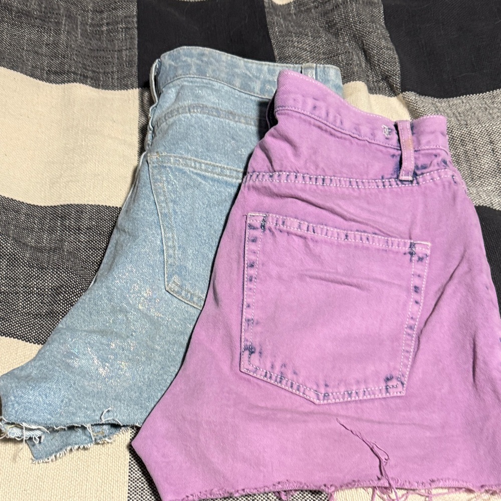 Two pairs Denim daisy duke Shorts